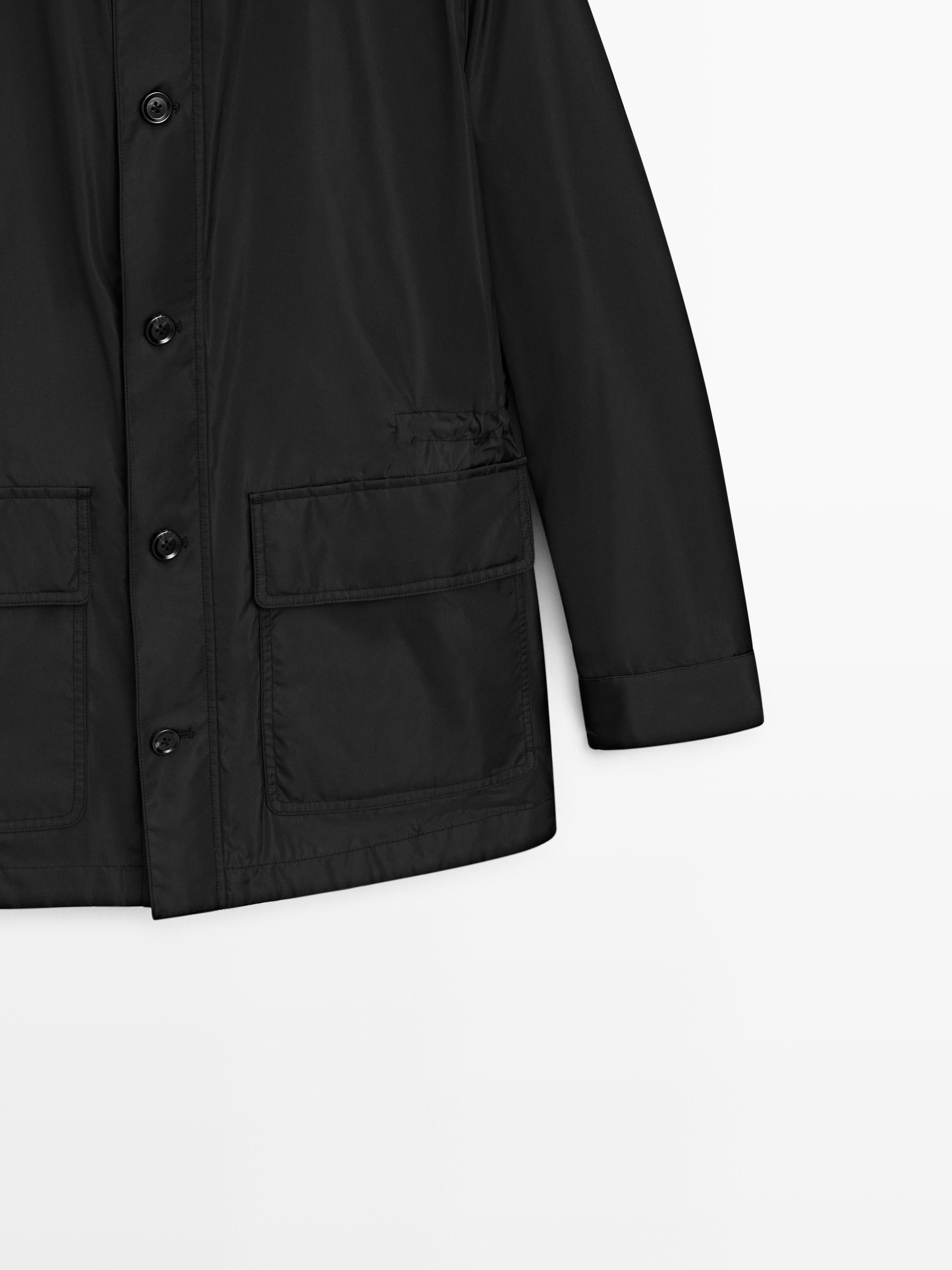 Parka à capuche détail tissu
